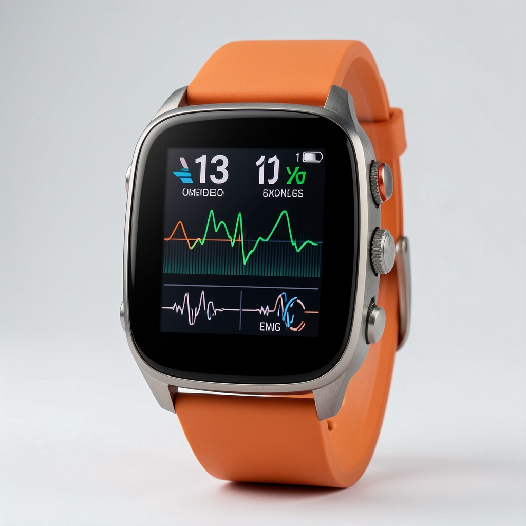 Polar Vantage V3 pametni sat sa AMOLED ekranom, narandžastim remenom i EKG senzorima, prikazana sportska analiza
